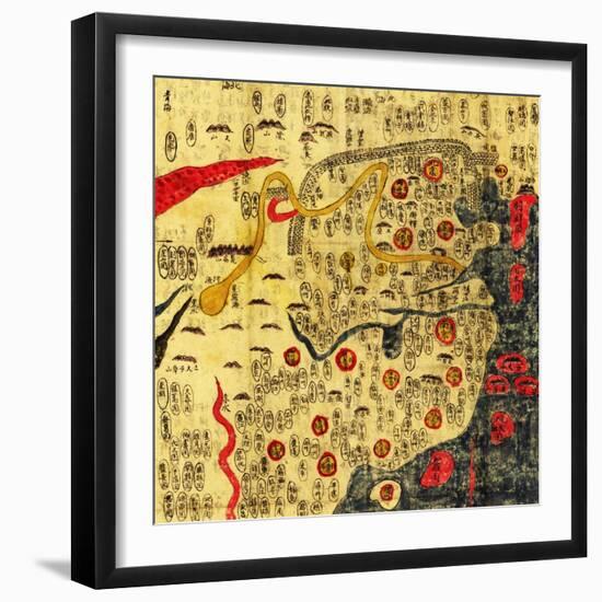 Ming Empire, China - Panoramic Map-Lantern Press-Framed Art Print