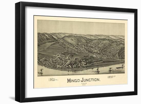 Mingo Junction, Ohio - Panoramic Map-Lantern Press-Framed Art Print