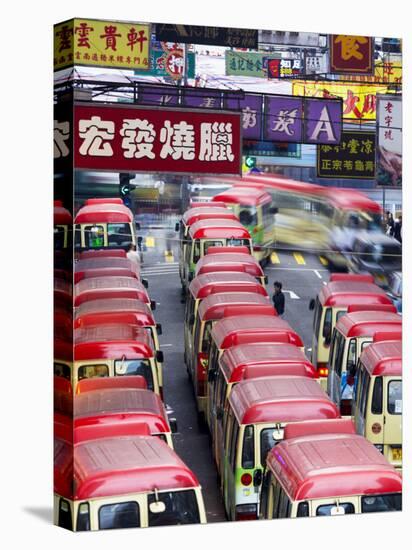 Mini-Buses Parked on Fa Yuen Street, Mong Kok, Kowloon, Hong Kong, China-Ian Trower-Stretched Canvas