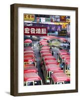 Mini-Buses Parked on Fa Yuen Street, Mong Kok, Kowloon, Hong Kong, China-Ian Trower-Framed Photographic Print