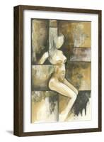 Mini- Contemporary Seated Nude I-Jennifer Goldberger-Framed Art Print