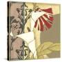 Mini Nouveau Graphic Botanical II-Jennifer Goldberger-Stretched Canvas