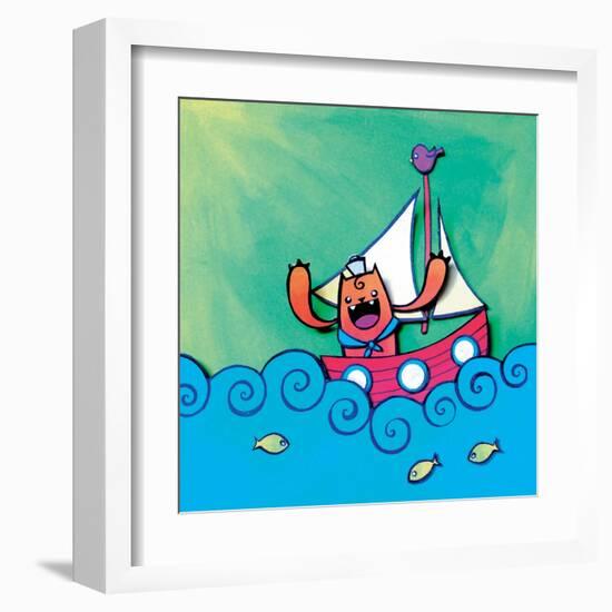 Mini Sailor Jaguar Annimo-null-Framed Art Print