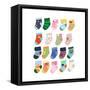 Mini Socks-Hanna Melin-Framed Stretched Canvas