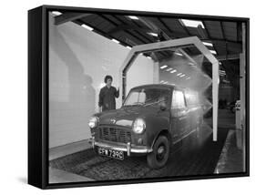 Mini Van Being Washed in a Car Wash, Co-Op Garage, Scunthorpe, Lincolnshire, 1965-Michael Walters-Framed Stretched Canvas