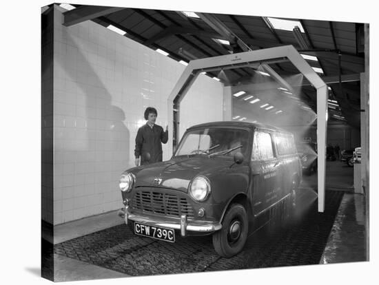 Mini Van Being Washed in a Car Wash, Co-Op Garage, Scunthorpe, Lincolnshire, 1965-Michael Walters-Stretched Canvas