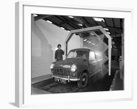 Mini Van Being Washed in a Car Wash, Co-Op Garage, Scunthorpe, Lincolnshire, 1965-Michael Walters-Framed Photographic Print