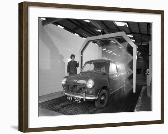 Mini Van Being Washed in a Car Wash, Co-Op Garage, Scunthorpe, Lincolnshire, 1965-Michael Walters-Framed Photographic Print