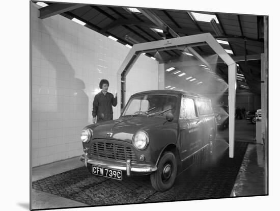 Mini Van Being Washed in a Car Wash, Co-Op Garage, Scunthorpe, Lincolnshire, 1965-Michael Walters-Mounted Photographic Print