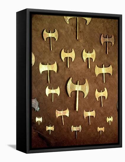Miniature Double Axes, from the Cave of Arkalochori, circa 1500 BC-null-Framed Stretched Canvas