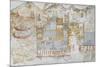 Miniature Fresco Depicting a Naval Fleet Leaving Dock, from the West House of Thera or Santorini-null-Mounted Giclee Print