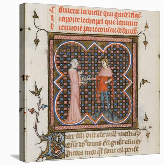 Miniature from a Manuscript of the Roman De La Rose by Guillaume De Lorris and Jean De Meun, 1353-null-Stretched Canvas