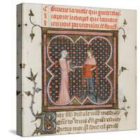 Miniature from a Manuscript of the Roman De La Rose by Guillaume De Lorris and Jean De Meun, 1353-null-Stretched Canvas