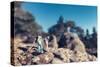 Miniature Hikers with Backpacks-Kirill_M-Stretched Canvas