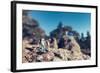 Miniature Hikers with Backpacks-Kirill_M-Framed Photographic Print