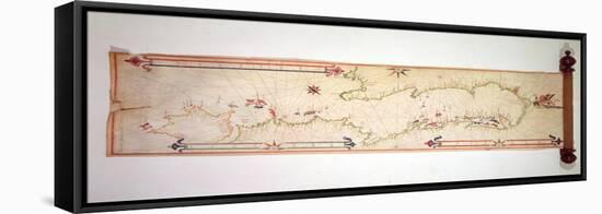 Miniature Nautical Map of the Adriatic, 1624-Alvise Gramolin-Framed Stretched Canvas