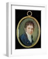 Miniature Portrait of Ludwig Van Beethoven (1770-1827), 1802-Christian Hornemann-Framed Giclee Print