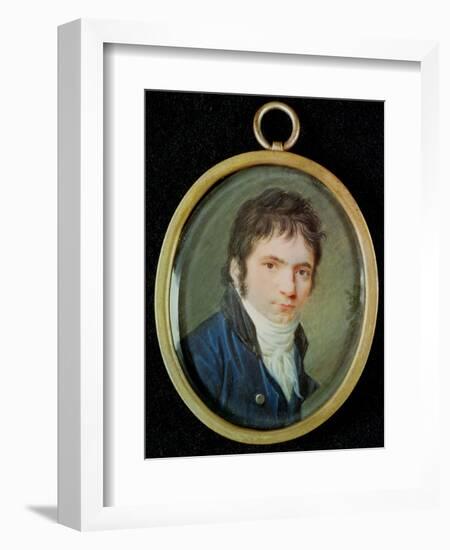 Miniature Portrait of Ludwig Van Beethoven (1770-1827), 1802-Christian Hornemann-Framed Giclee Print