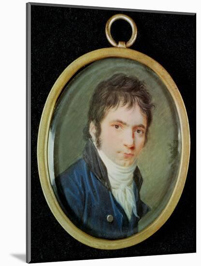 Miniature Portrait of Ludwig Van Beethoven (1770-1827), 1802-Christian Hornemann-Mounted Giclee Print