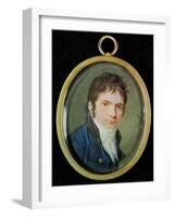 Miniature Portrait of Ludwig Van Beethoven (1770-1827), 1802-Christian Hornemann-Framed Giclee Print