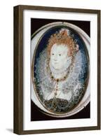 Miniature portrait of Queen Elizabeth I, 16th century-Nicholas Hilliard-Framed Giclee Print