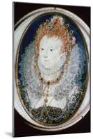 Miniature portrait of Queen Elizabeth I, 16th century-Nicholas Hilliard-Mounted Giclee Print