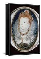 Miniature portrait of Queen Elizabeth I, 16th century-Nicholas Hilliard-Framed Stretched Canvas