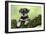 Miniature Schnauzer Puppy (6 Weeks Old) on a Mossy Log-null-Framed Premium Photographic Print