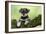 Miniature Schnauzer Puppy (6 Weeks Old) on a Mossy Log-null-Framed Photographic Print