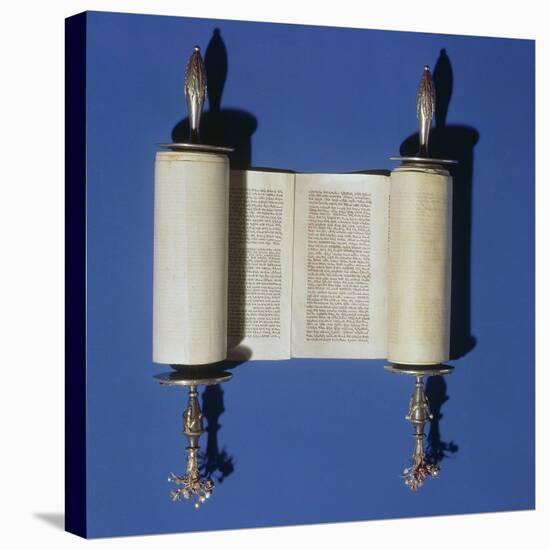 Miniature Torah Scroll, Probably English, circa 1765-null-Stretched Canvas