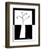 Minimalist Flower in Vase III-Jennifer Goldberger-Framed Art Print