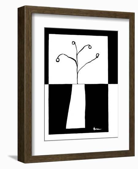 Minimalist Flower in Vase III-Jennifer Goldberger-Framed Art Print