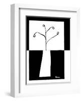 Minimalist Flower in Vase III-Jennifer Goldberger-Framed Art Print