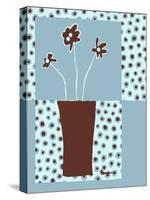 Minimalist Flowers in Blue I-Goldberger & Archie-Stretched Canvas