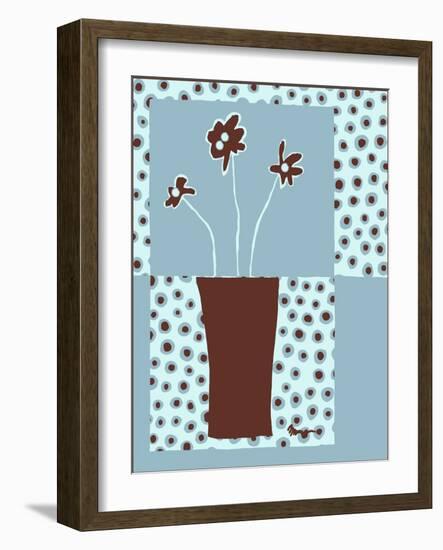 Minimalist Flowers in Blue I-Goldberger & Archie-Framed Art Print