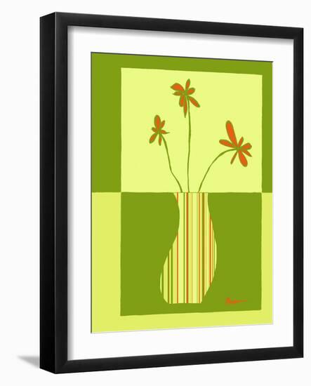 Minimalist Flowers in Green III-Goldberger & Archie-Framed Art Print