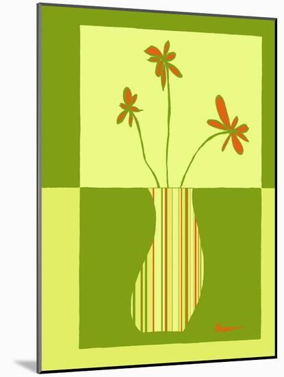 Minimalist Flowers in Green III-Goldberger & Archie-Mounted Art Print