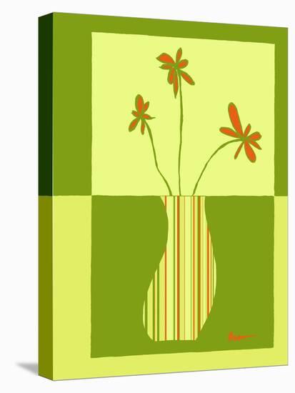 Minimalist Flowers in Green III-Goldberger & Archie-Stretched Canvas