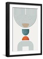 Minimalist Mid Century Orange Teal 1-Urban Epiphany-Framed Art Print