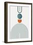 Minimalist Mid Century Orange Teal 3-Urban Epiphany-Framed Art Print