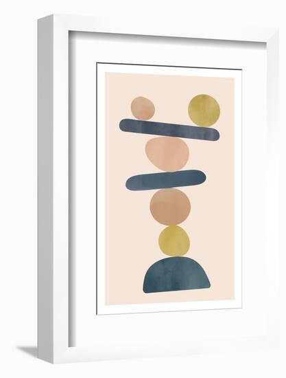 Minimalist Poster with Watercolor Texture. Pastel Colors.-Andrii Shyp-Framed Photographic Print