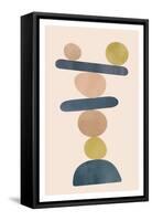 Minimalist Poster with Watercolor Texture. Pastel Colors.-Andrii Shyp-Framed Stretched Canvas