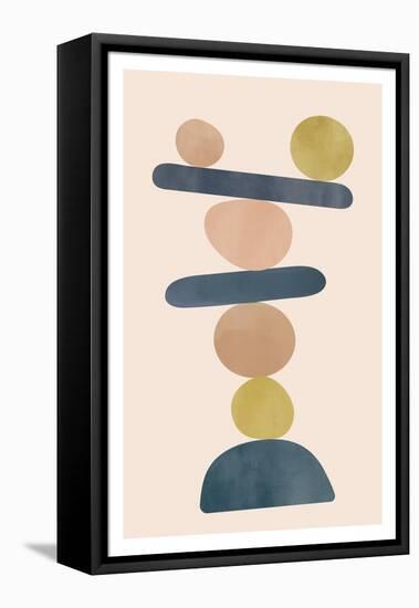 Minimalist Poster with Watercolor Texture. Pastel Colors.-Andrii Shyp-Framed Stretched Canvas