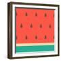 Minimalist Style Seamless Watermelon Pattern.-Iveta Angelova-Framed Art Print