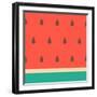Minimalist Style Seamless Watermelon Pattern.-Iveta Angelova-Framed Art Print