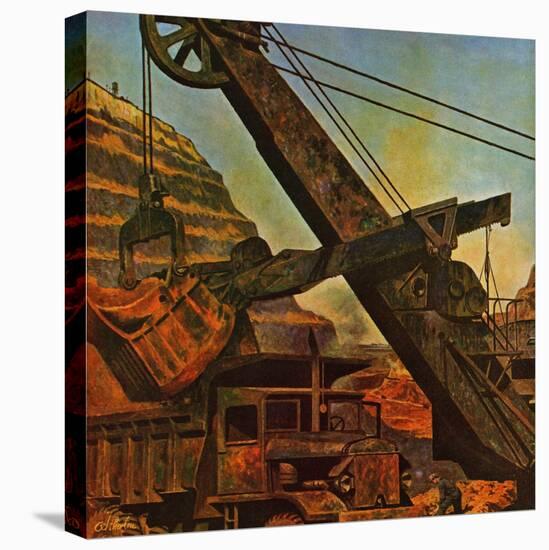 "Mining for Ore," November 22, 1947-John Atherton-Stretched Canvas