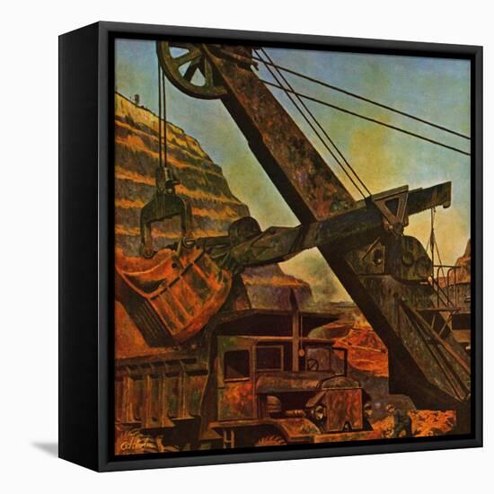 "Mining for Ore," November 22, 1947-John Atherton-Framed Stretched Canvas