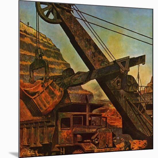 "Mining for Ore," November 22, 1947-John Atherton-Mounted Giclee Print