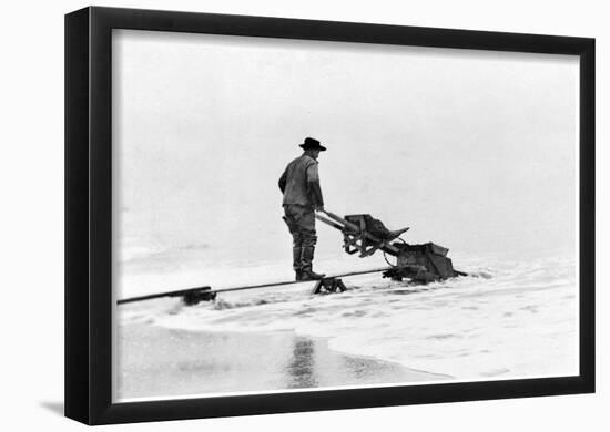 Mining on Beach at Nome, Alaska Photograph - Nome, AK-null-Framed Poster