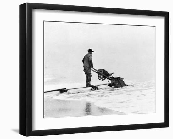 Mining on Beach at Nome, Alaska Photograph - Nome, AK-Lantern Press-Framed Art Print